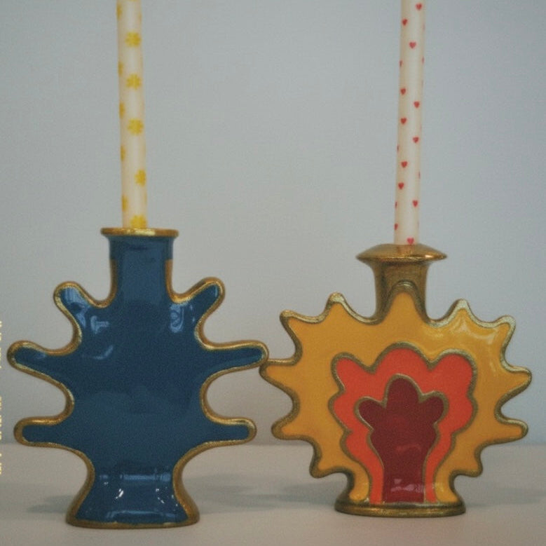 Bougeoirs Artistiques en Céramique – Design Pop et Coloré