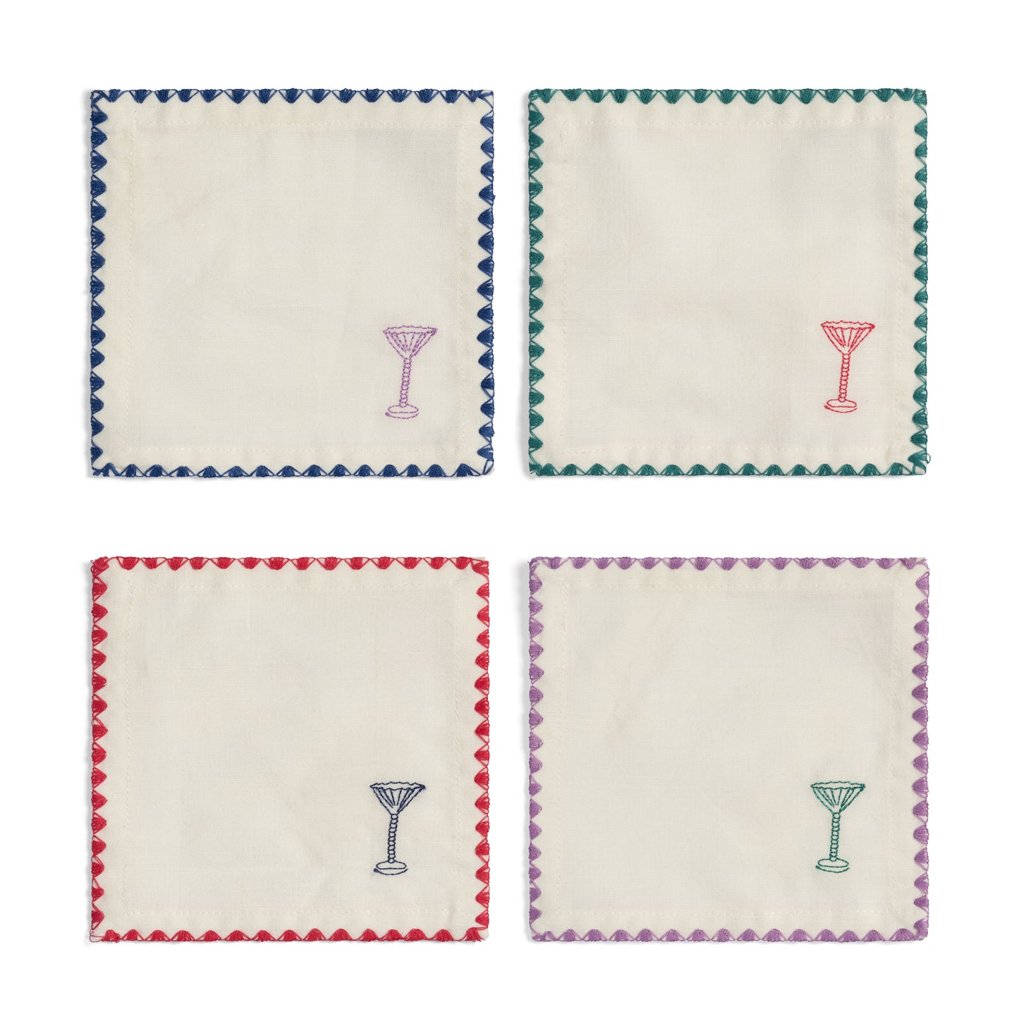 &Klevering - Serviettes à cocktail zigzag